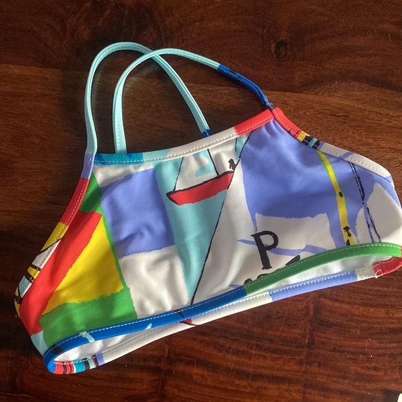 Polo Ralph Lauren Girls Multicolor Sailboat Two Piece Swimsuit - Picture 2 of 10